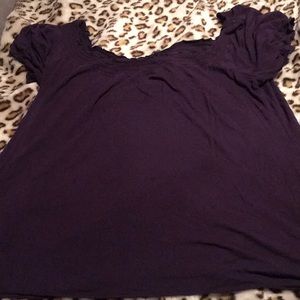Purple short sleeve blouse